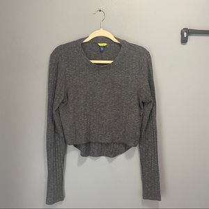 Prince & Fox Ribbed Long Sleeve Crop Sweater L